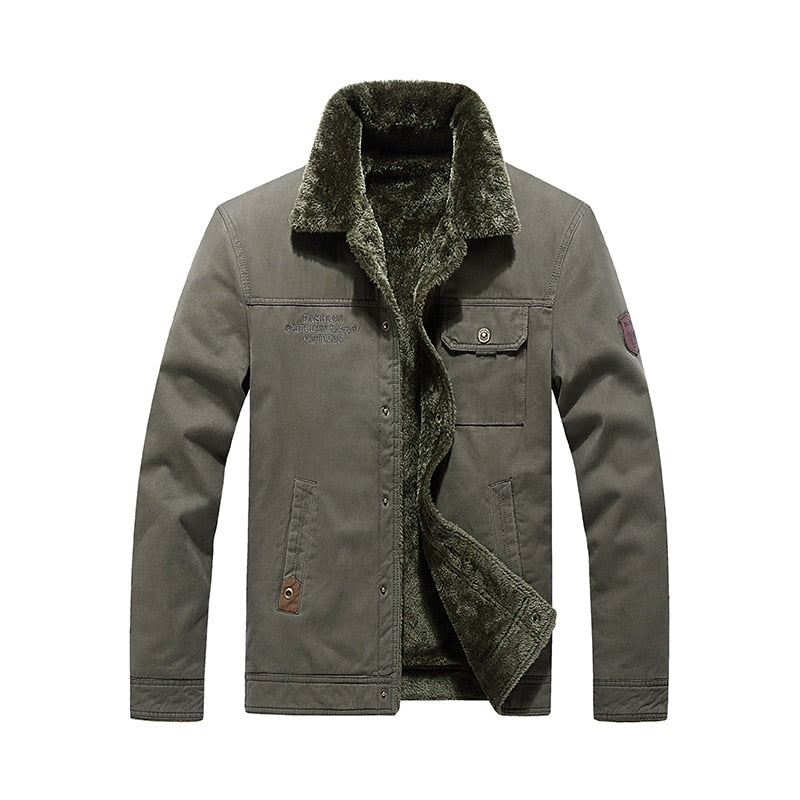 CHAIFENKO Brand Men's Bomber Jacket Parka Coat Men Winter Thick Warm Fleece Casual Coat Men Fashion Cotton Fur Collar Jacket Men