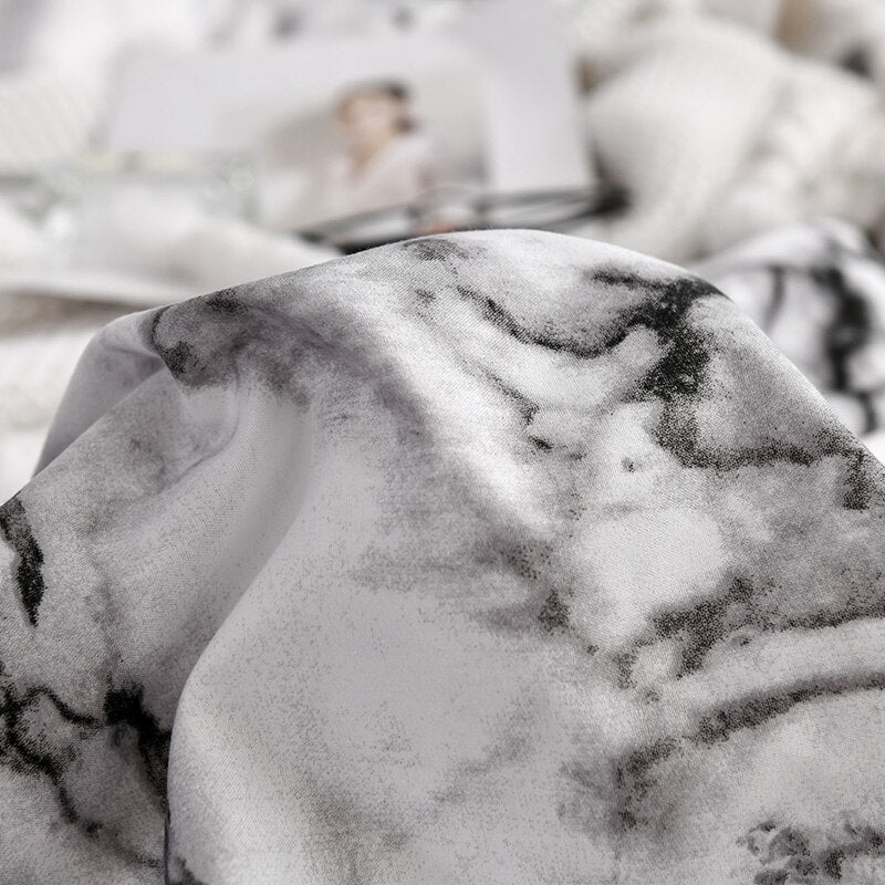 Quilted Sanding Duvet Cover Set Marble Duvet Cover&Pillowcase Bedding Set for Single Double Bed 2020 New Bed Linen