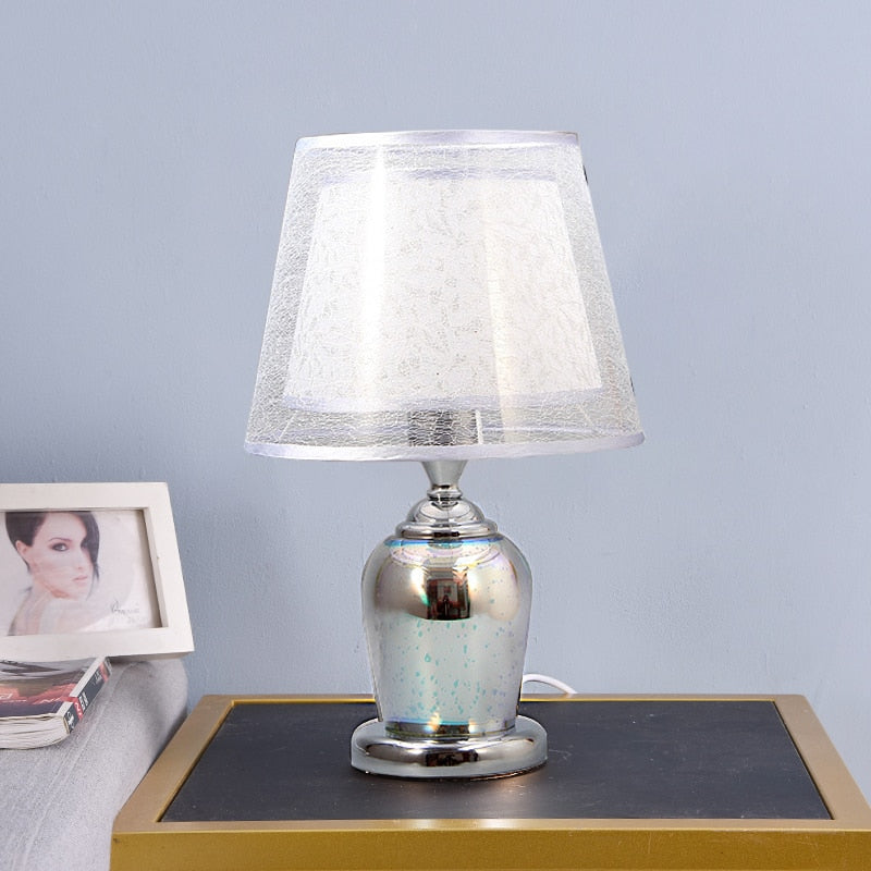 SeeingDays 3D Fireworks Glass Table Lamps For Bedroom Led Desk Lamp Golden and Silver Home Decor Up and Down Lighting Home Decor