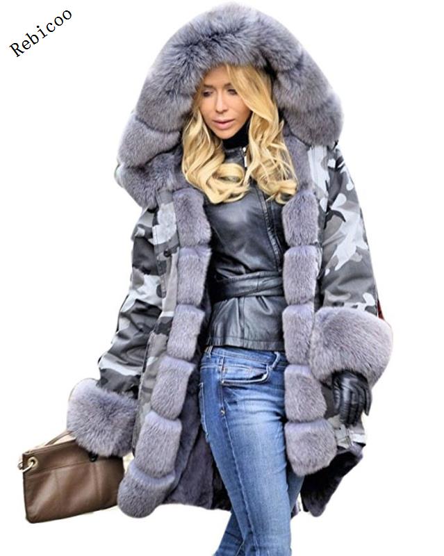 Womens Long Sleeves Faux Coat Winter Jacket Parka Hooded Fishtail Overcoat abrigos mujer invierno winter coat women