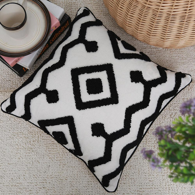 Black White cushion cover 45x45cm/30x50cm pillow cover Tufted Geometric for Netural Home decoration Living Room Bedroom Chair