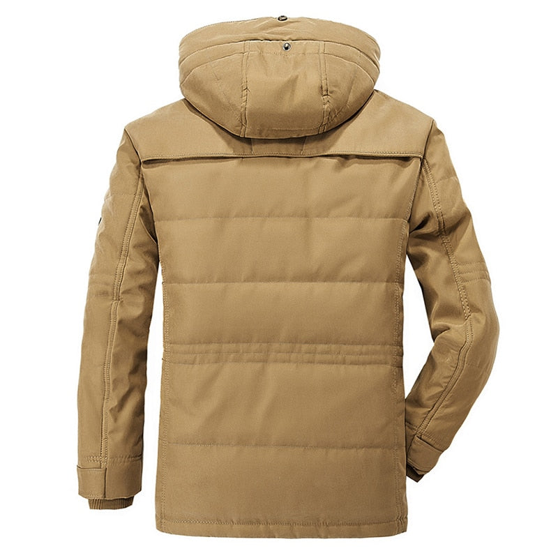 New 2021 Men's Casual Jacket Fashion Winter Parkas Male Fur Trench Thick Overcoat Heated Jackets Cotton Warm Coats Long-sleeved