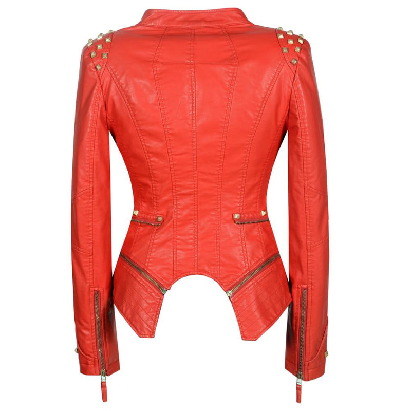 Women's Faux Leather Motorcycle Jacket