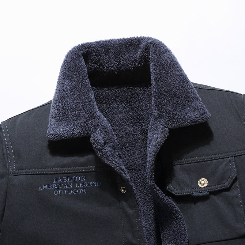 CHAIFENKO Brand Men's Bomber Jacket Parka Coat Men Winter Thick Warm Fleece Casual Coat Men Fashion Cotton Fur Collar Jacket Men