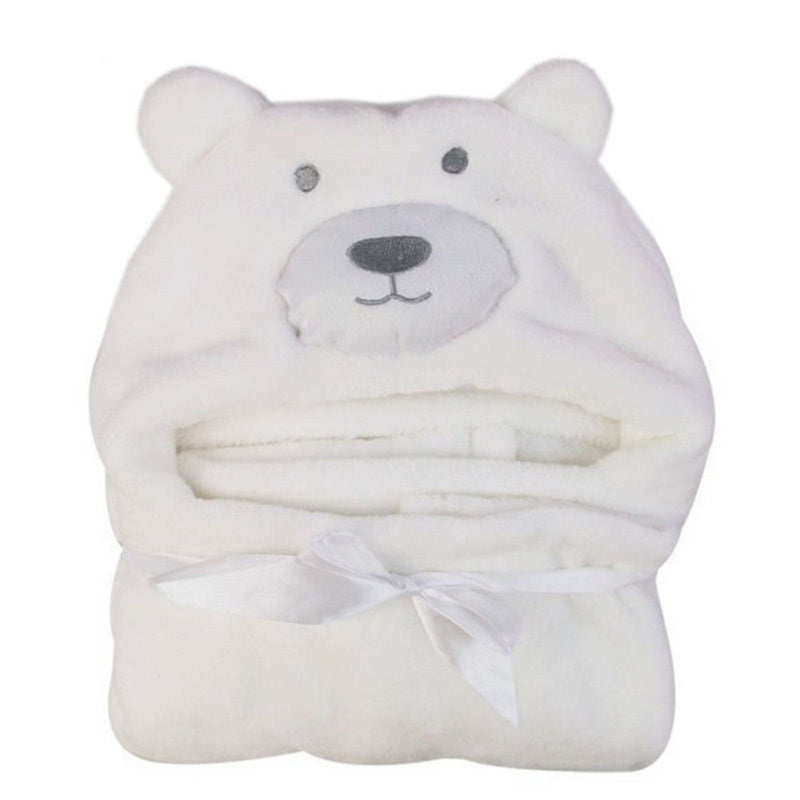 New Cute Bear Shaped Baby Hooded Bathrobe Soft  Cartoon Pattern Towel Newborn Towel Giraffe Towel Blanket Baby Bath Towel 100cm