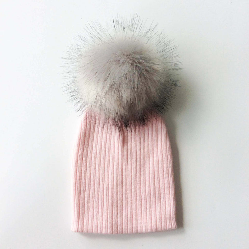 Winter Children Boy Girl Crochet Artificial Pompom Hat Knitted Toddler Kids Caps With Pompon Baby Beanie Hats Bonnet