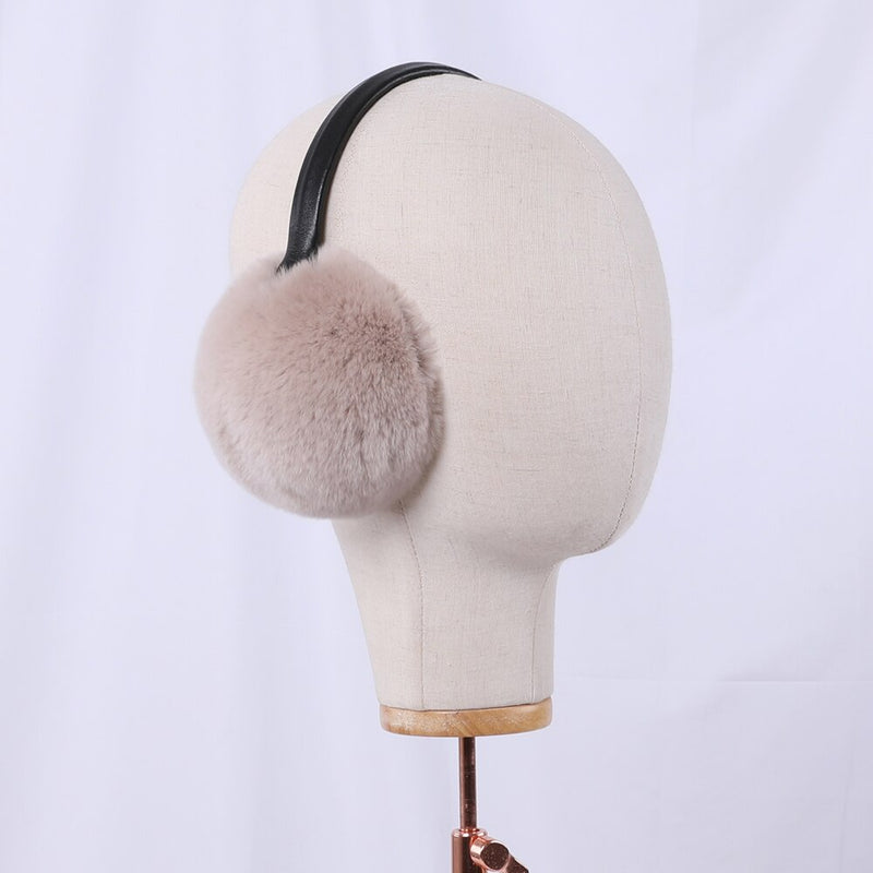 Rex Rabbit Fur Hang Ear Cover Warm Winter Earmuffs Headwear Ear Muffs Fur Earmuffs Cold Ear Warmer Fold Ear Protection Headband
