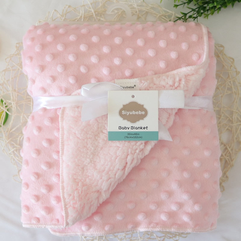 Baby Blankets New Thicken Double Layer Coral Fleece Infant Swaddle Bebe Envelope Wrap Owl Printed Newborn Baby Bedding Blanket
