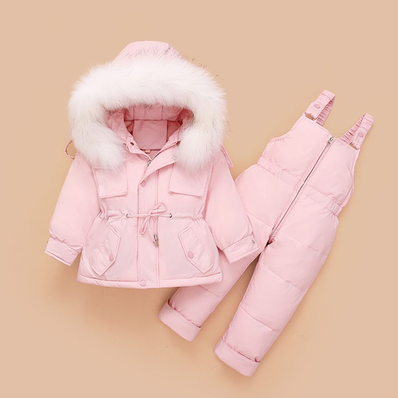 Children Down Coat Jacket+jumpsuit Kids Toddler Girl Boy Clothes Down 2pcs Winter Outfit Suit Warm Baby Overalls Clothing Sets