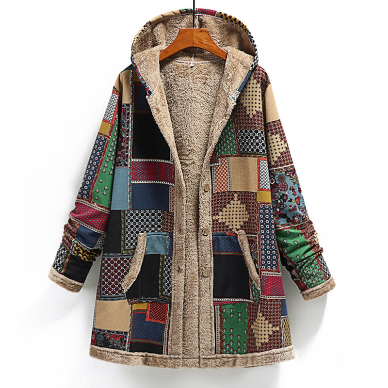 Vintage Style Women's Fleece Coat