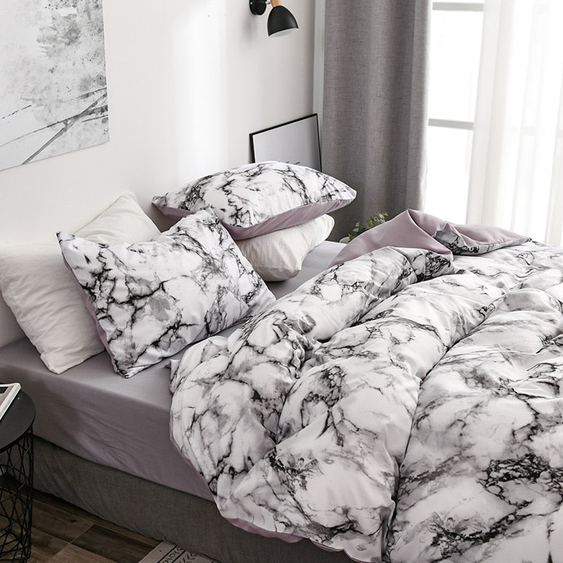 Quilted Sanding Duvet Cover Set Marble Duvet Cover&Pillowcase Bedding Set for Single Double Bed 2020 New Bed Linen