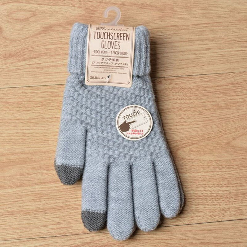 Winter Men/Women Warm Jacquard Stretch Knit Gloves Female Print Magic Accessories Wool Full Finger Gloves Thicken Mittens B43