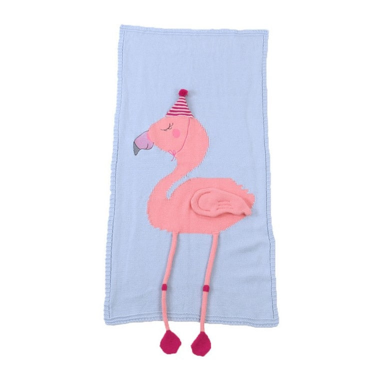 60cm*120cm Cartoon Flamingo Deer Unicorn Animal Cute Baby Throw Blanket Sofa Bed Travel Plaids Wool Thread Blanket Children Gift