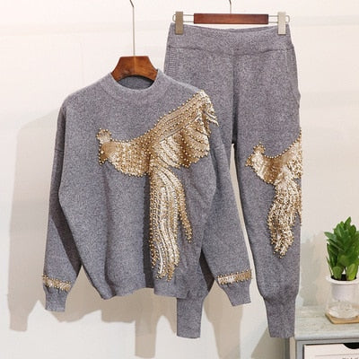 Sequin Pheonix Two Piece Track Suit