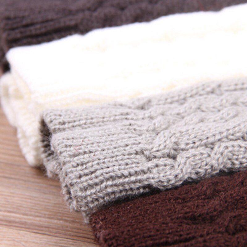 Women Stylish Hand Warmer Winter Gloves Arm Crochet Knitting Faux Wool Mitten Warm Fingerless Glove Gants Femme