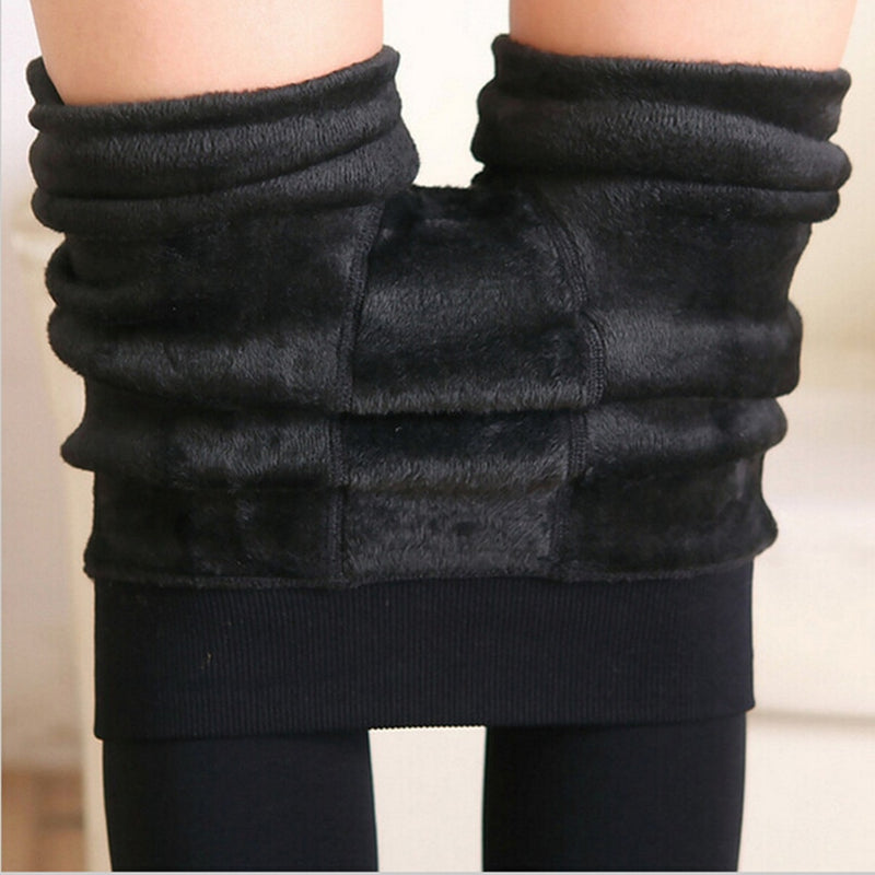 CHRLEISURE 8 Colors S-XL Winter Cashmere Leggings Woman Warm Big Size Faux Velvet Knitted Thick Slim Super Elastic Leggings