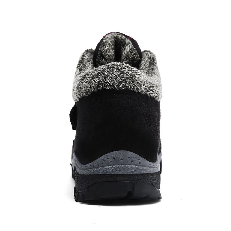 VANCAT Men Boots Winter With Fur 2019 Warm Snow Boots Men Winter Boots Work Shoes Men Footwear Fashion Rubber Ankle Shoes 39-46