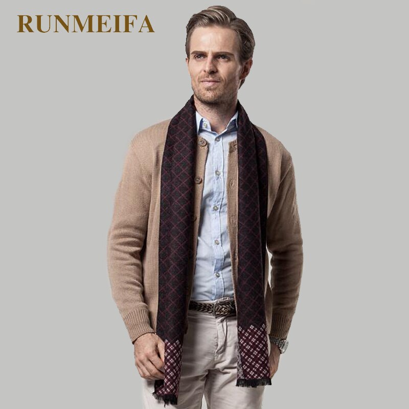 2018 New design plaid scarf for men 180x30cm Cashmere scarf Thicken winter warm scarf Scarves for dad and boyfriend gifts stock