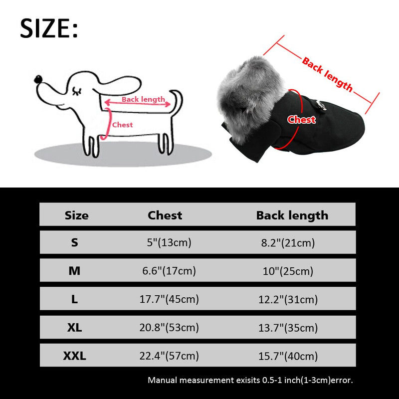 Winter Dog Woolen Clothes With Fur Collar Puppy Yorkshire Dogs Jacket Coat Clothing For Small Medium Pet Chihuahua Size S-XXL
