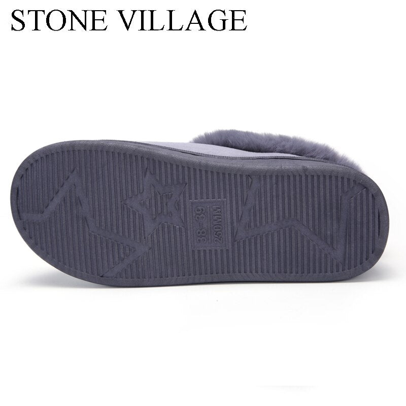Cotton Women Slippers New Arrival Heart-Shaped  Warm Plush Winter Fur Slippers Soft Indoor Shoes Flat With Home Slippers