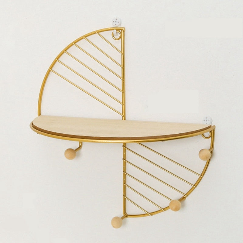 Iron Art Creative Storage Display Shelf Wall Hanging Storage Rack Living Room Decorative Frame Living Room Office Home Accessory