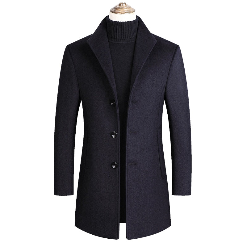 Mountainskin Men Wool Blends Coats Autumn Winter New Solid Color High Quality Men's Wool Jacket Luxurious Brand Clothing SA837