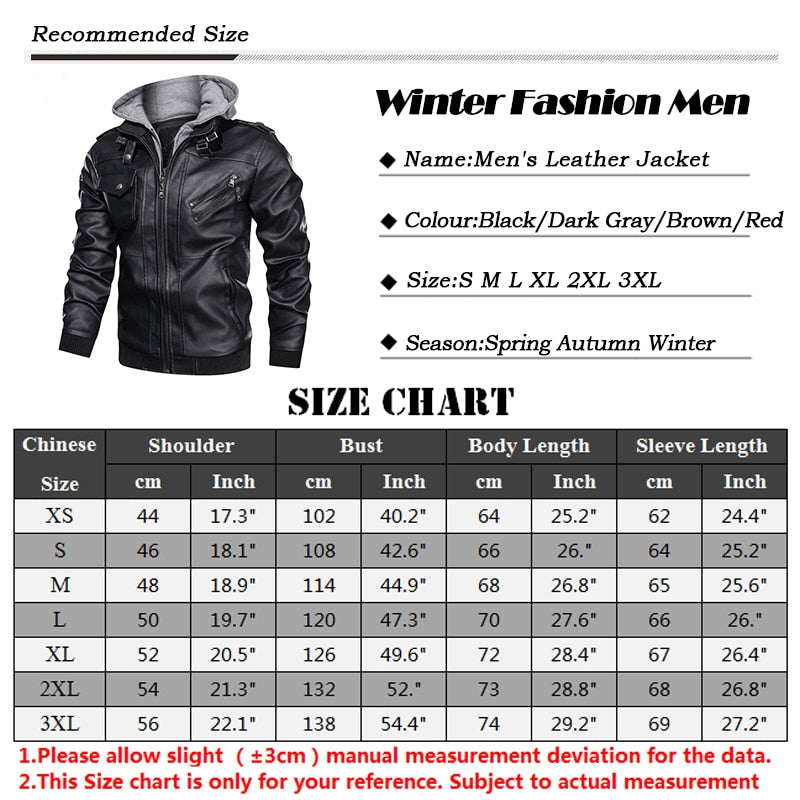 CHAIFENKO Men's Winter Faux Leather Jacket