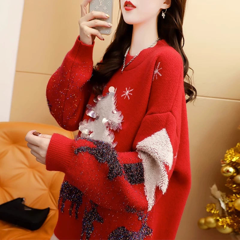 Red Heavy Industry Loose Best Selling Fashionable Stylish Christmas