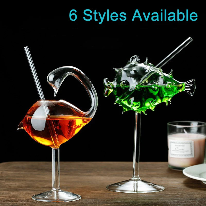 "Bubbly Blowfish Sipper: Cheerful Cocktail Glass" 🐡🍸