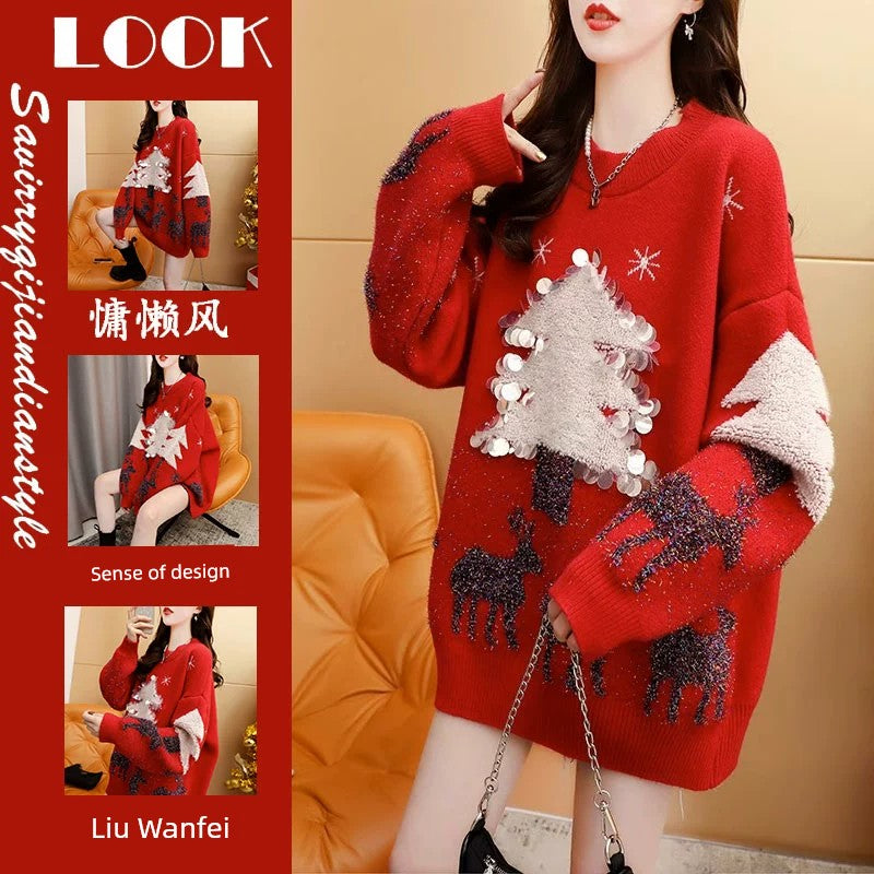 Red Heavy Industry Loose Best Selling Fashionable Stylish Christmas