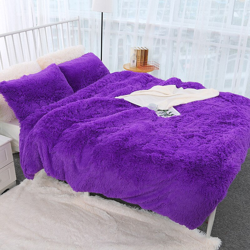 TECHOME Shaggy Throw Blanket for Beds Soft Long Plush Bed Cover Blanket Fluffy Faux Fur Bedspread Blankets for Beds Couch Sofa