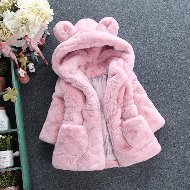 Bear Leader Girl's Winter Coats - Faux Fur