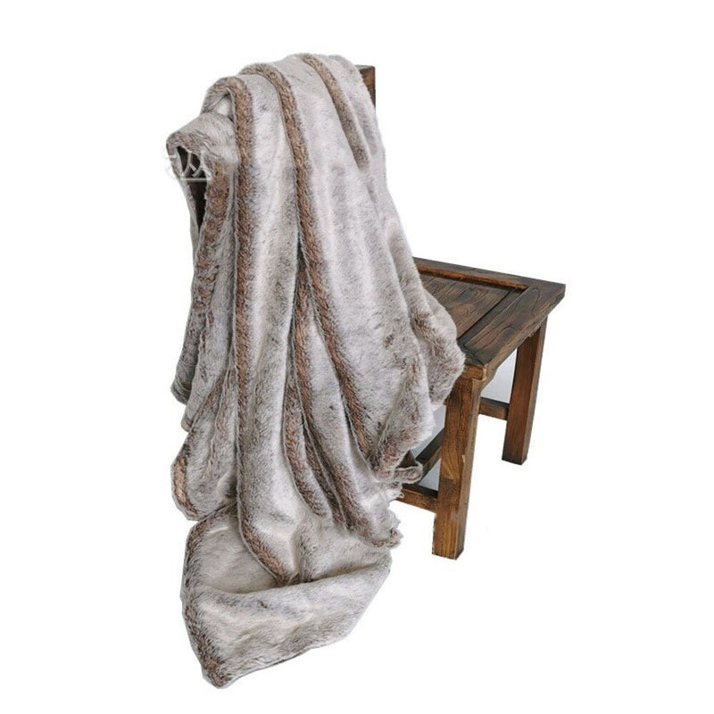 Double Layers Faux Fur Throw Blankets Winter Soft Warm Fluffy Home Decor Sofa Cover PV Plush Imitated Rabbit Fur Fleece Blankets