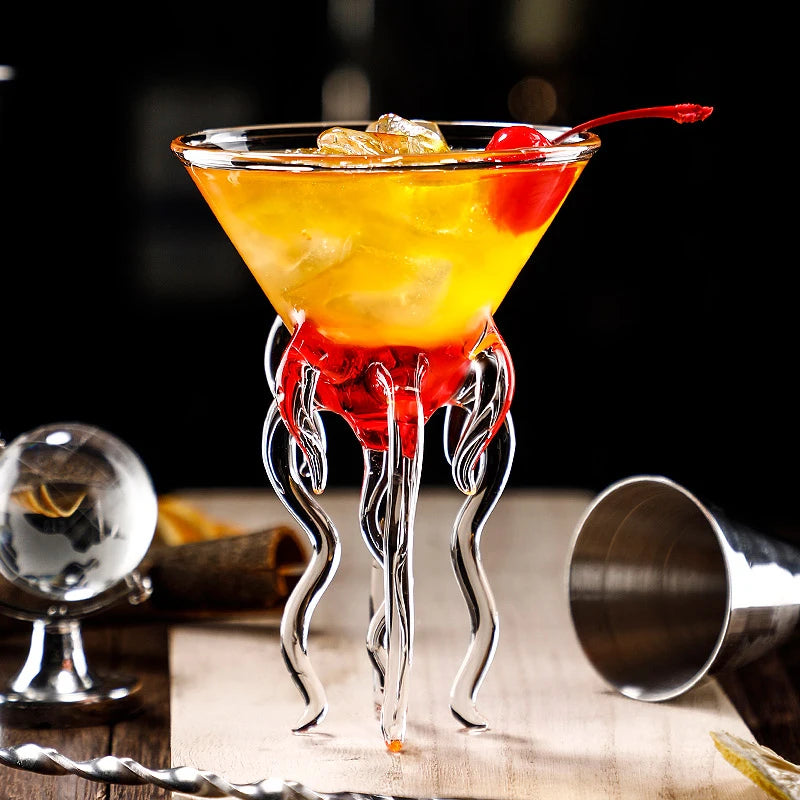 "Octo-Sipper: Playful Octopus Cocktail Glass" 🐙🍹