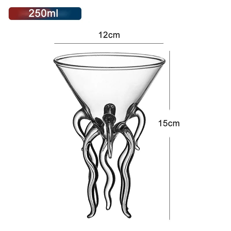 "Octo-Sipper: Playful Octopus Cocktail Glass" 🐙🍹