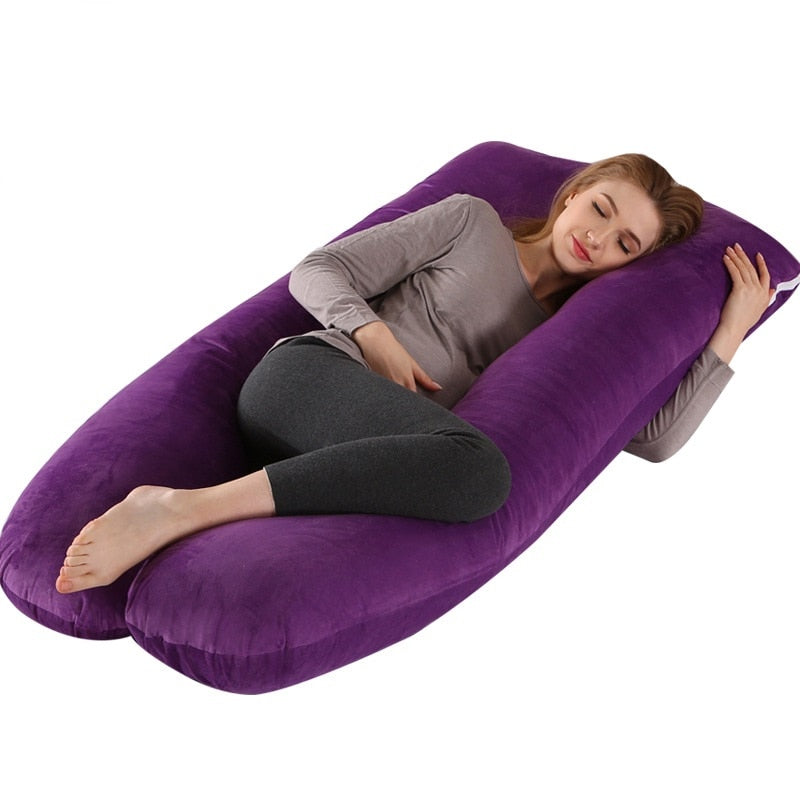 U Shape Maternity Pillows 130x70cm Pregnancy Body Pillow Soft Coral Fleece Pregnant Women Side Sleepers Bedding Relaxing Pillows