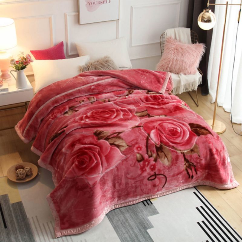 Super Soft Winter Raschel Blankets Double Layer Faux Fur Mink Throw Thicken Fluffy Fleece Bedspread Weighted Blankets For Beds
