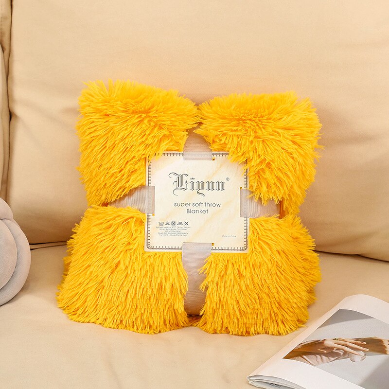 TECHOME Shaggy Throw Blanket for Beds Soft Long Plush Bed Cover Blanket Fluffy Faux Fur Bedspread Blankets for Beds Couch Sofa