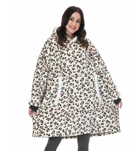 Plaids Hooded Blanket Adult Soft Warm Fluffy Fleece Sofa Blanket With Sleeves Winter Plush Wearable Weighted TV Blankets Hoodie