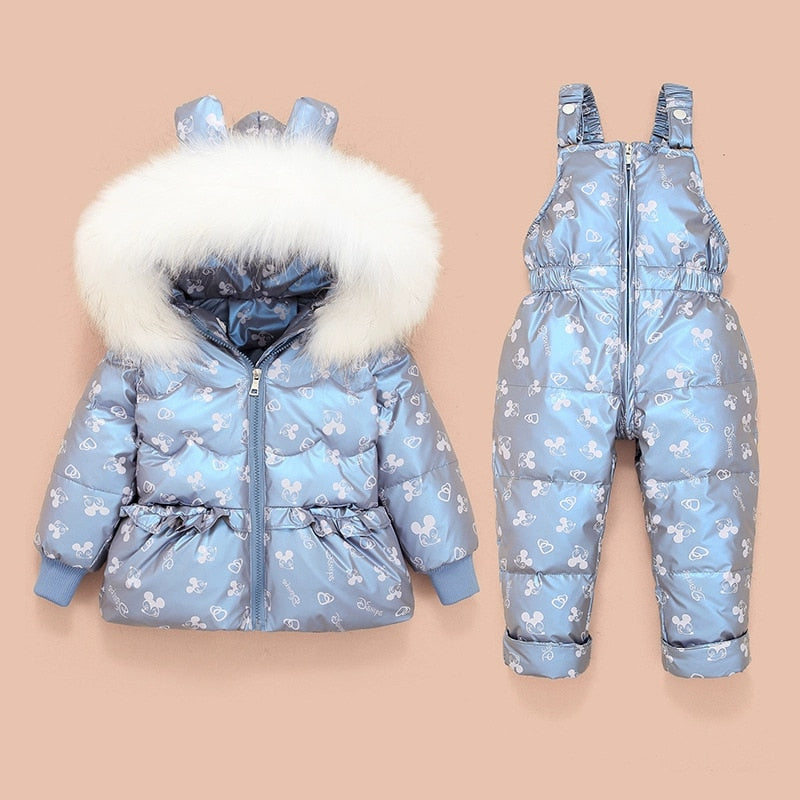 Children Down Coat Jacket+jumpsuit Kids Toddler Girl Boy Clothes Down 2pcs Winter Outfit Suit Warm Baby Overalls Clothing Sets