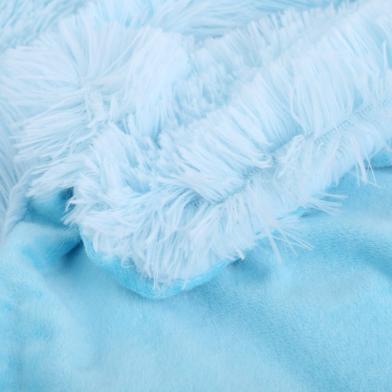 TECHOME Shaggy Throw Blanket for Beds Soft Long Plush Bed Cover Blanket Fluffy Faux Fur Bedspread Blankets for Beds Couch Sofa