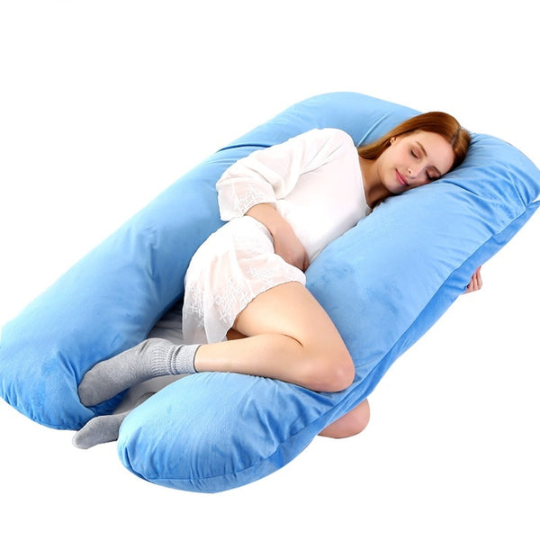U Shape Maternity Pillows 130x70cm Pregnancy Body Pillow Soft Coral Fleece Pregnant Women Side Sleepers Bedding Relaxing Pillows