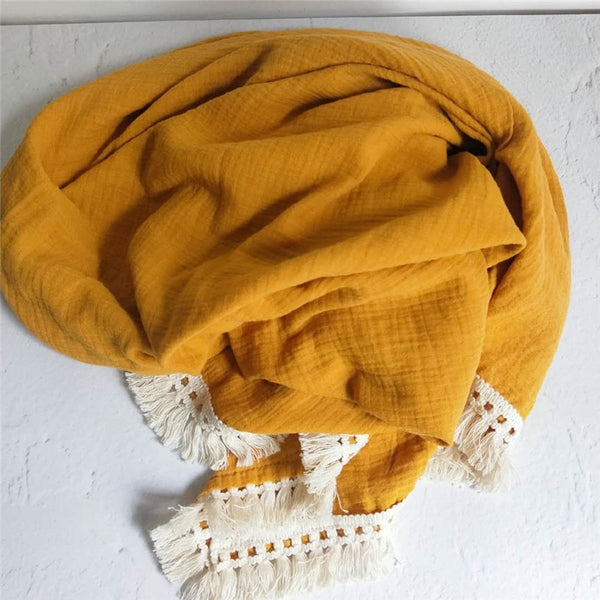 Newborn Tasseled Swaddle Blanket