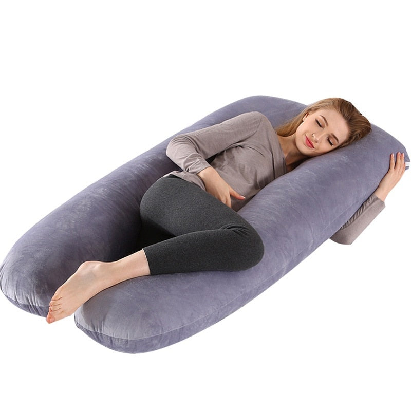 U Shape Maternity Pillows 130x70cm Pregnancy Body Pillow Soft Coral Fleece Pregnant Women Side Sleepers Bedding Relaxing Pillows