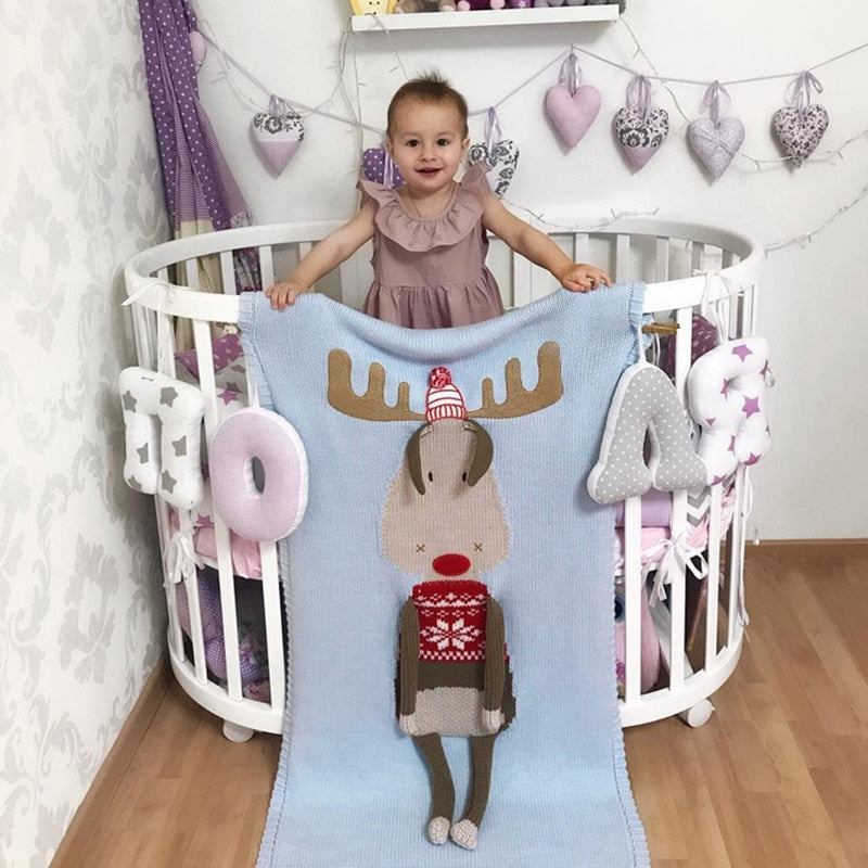 60cm*120cm Cartoon Flamingo Deer Unicorn Animal Cute Baby Throw Blanket Sofa Bed Travel Plaids Wool Thread Blanket Children Gift