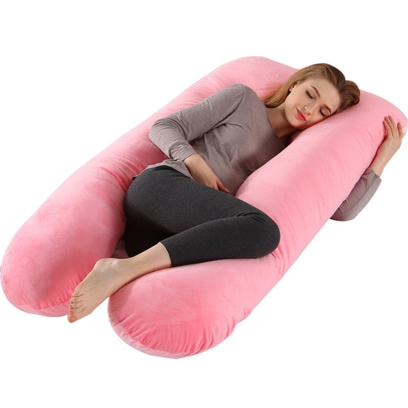U Shape Maternity Pillows 130x70cm Pregnancy Body Pillow Soft Coral Fleece Pregnant Women Side Sleepers Bedding Relaxing Pillows