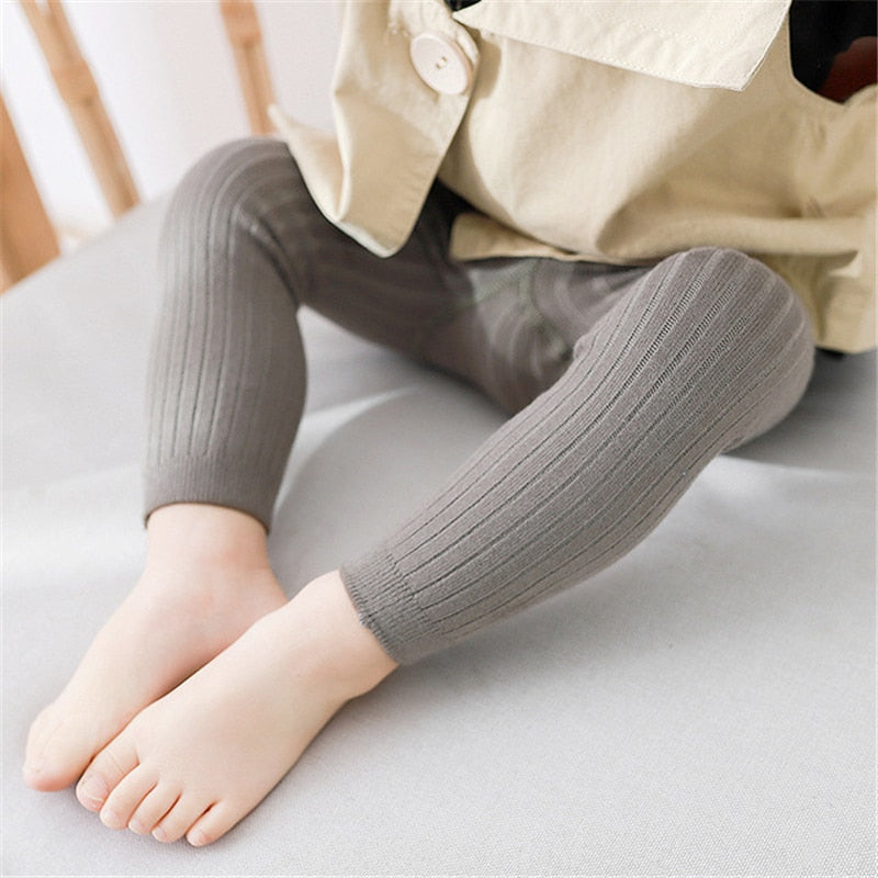 New Summer Baby Boys Girls Pants Newborn Girl Leggings Tights Solid Cotton Stretch Kids Children Knitting Trousers for 0-6 Years