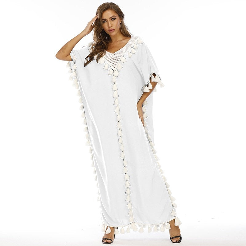 Muslim Moroccan Kaftan Abaya Dress Women Short Sleeve Ramadan Islamic Clohing Loose Robe Jilbab Maxi Party Vestido Caftan Abayas