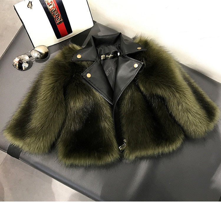Fashion Baby Winter Outerwear & Coats Children's Fur Girls Fur Coat Kids Faux Fur Fabric Clothes Fur Coat 2-10