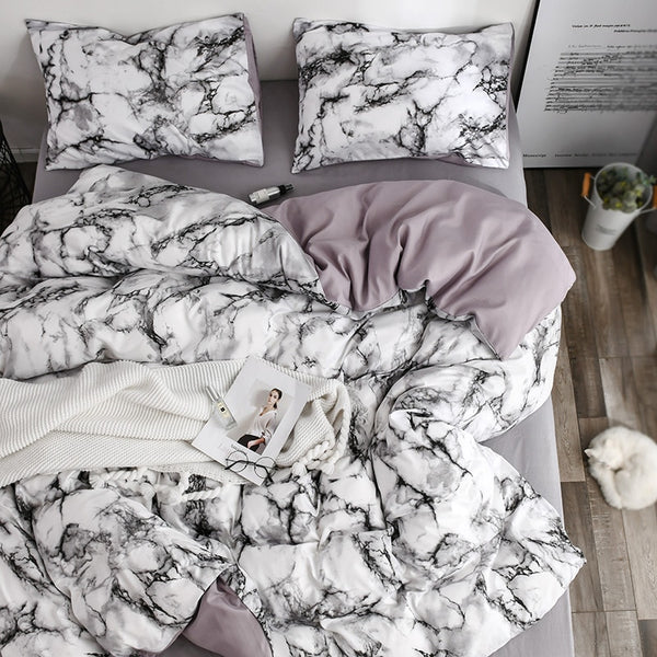 Quilted Sanding Duvet Cover Set Marble Duvet Cover&Pillowcase Bedding Set for Single Double Bed 2020 New Bed Linen